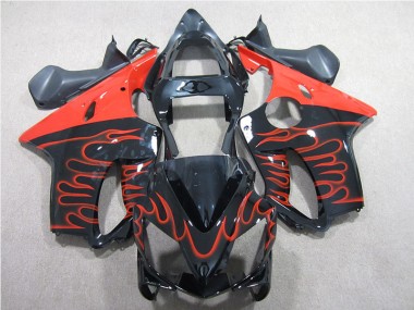 Preto Vermelho Chama Carenagem Moto Honda CBR 600 F4i 01-03