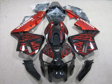 Preto Vermelho Chama Carenagem Moto Honda CBR 600RR 05-06