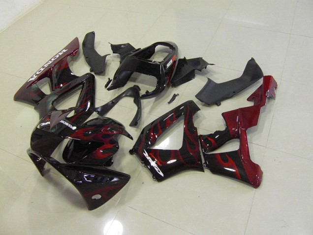 Preto Vermelho Chama Carenagem Moto Honda CBR 900RR 929 00-01 Preto Vermelho Chama Carenagem Moto Honda CBR 900RR 929 00-01