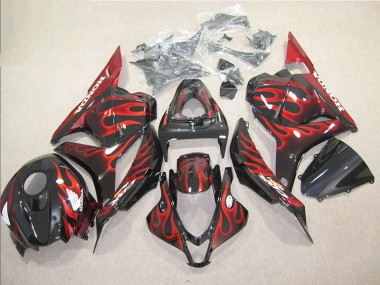 Preto Vermelho Chama Kit Carenagem Moto Honda CBR 600RR 09-12