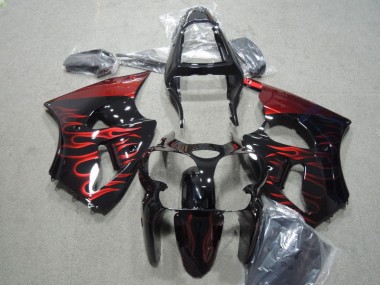 Preto Vermelho Chama Kit Carenagem Moto Kawasaki ZX6R 00-02