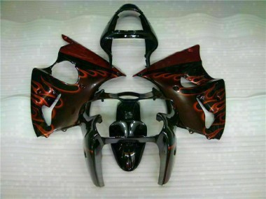 Preto Vermelho Chama Kit Completo Carenagem Moto Kawasaki ZX6R 00-02