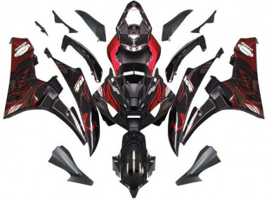 Preto Vermelho Chama Kits Completo Carenagem Moto Yamaha R6 06-07