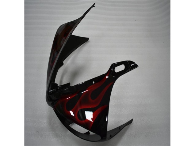 Preto Vermelho Chama Moto Plástico Yamaha R6 03-05 Preto Vermelho Chama Moto Plástico Yamaha R6 03-05