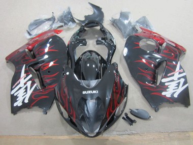 Preto Vermelho Chama Moto Plásticos Suzuki GSXR 1300 Hayabusa 96-07