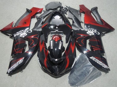 Preto Vermelho Corona Extra Carenagem Moto Kawasaki ZX10R 06-07