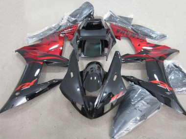 Preto Vermelho Decalque Carenagem Moto Yamaha R1 02-03