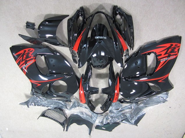 Preto Vermelho Injeção Kit Carenagem Moto Suzuki GSXR 1300 Hayabusa 08-19