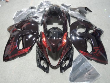 Preto Vermelho Injeção Kit Carenagem Suzuki GSXR 1300 Hayabusa 08-19