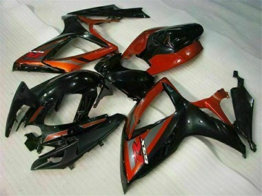 Preto Vermelho Kits Carenagem Moto Suzuki GSXR 600 / 750 K6 06-07