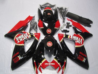 Preto Vermelho Lucky Strike Motul Carenagem Moto Suzuki GSXR 600 K6 06-07