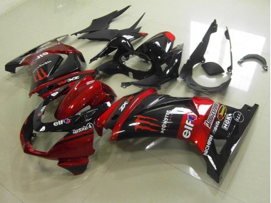 Preto Vermelho Monster Abs Motocicleta Plástico Kawasaki ZX 250R 08-12