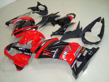 Preto Vermelho Monster Abs Motocicleta Plásticos Kawasaki ZX 250R 08-12