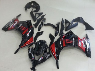 Preto Vermelho Monster Carenagem Moto Kawasaki ZX 300R 13-16