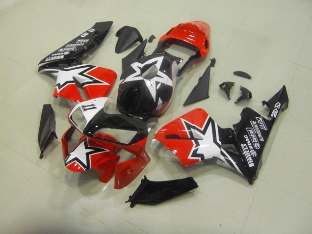 Preto Vermelho Moto Plástico Honda CBR 600RR 03-04 Preto Vermelho Moto Plástico Honda CBR 600RR 03-04