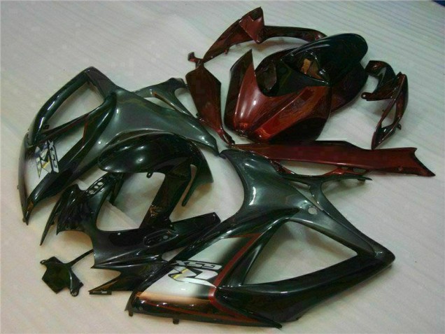 Preto Vermelho Moto Plásticos Suzuki GSXR 600 / 750 K6 06-07 Preto Vermelho Moto Plásticos Suzuki GSXR 600 / 750 K6 06-07