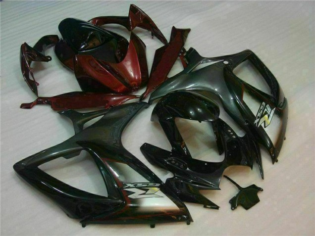 Preto Vermelho Moto Plásticos Suzuki GSXR 600 / 750 K6 06-07 Preto Vermelho Moto Plásticos Suzuki GSXR 600 / 750 K6 06-07