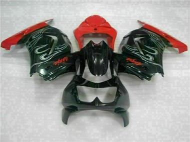 Preto Vermelho Ninja Carenagem Moto Kawasaki EX250 08-12