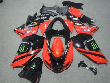 Preto Vermelho Touch4 Monster Carenagem Moto Kawasaki ZX10R 06-07