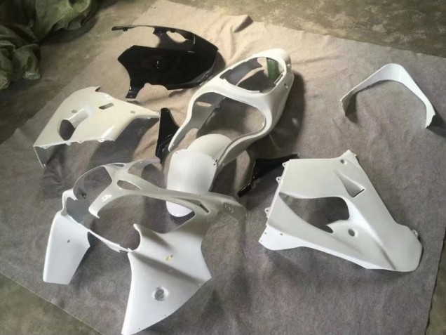 Pure Branco Preto Brilhante Carenagem Moto Kawasaki ZX9R 00-01 Pure Branco Preto Brilhante Carenagem Moto Kawasaki ZX9R 00-01