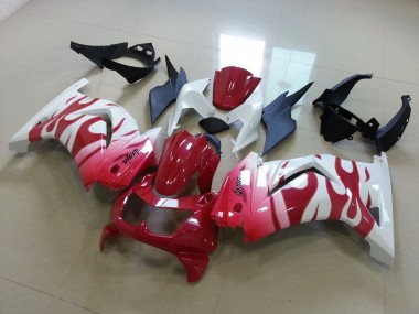 Rosa Vermelho Chama Carenagem Moto Kawasaki ZX 250R 08-12