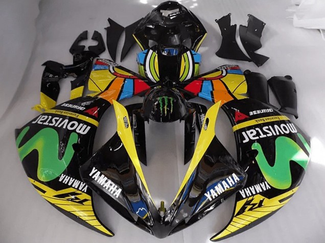 Rossi Movistar Carenagem Moto Yamaha R1 12-14 Rossi Movistar Carenagem Moto Yamaha R1 12-14