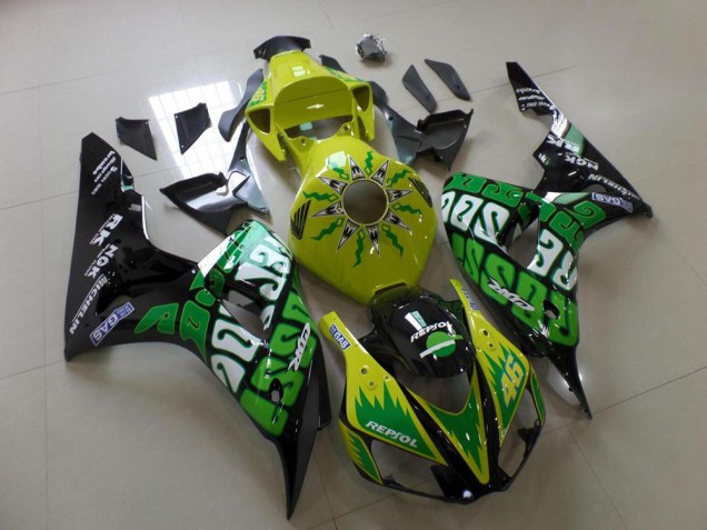 Verde Amarelo Rossi Carenagem Moto Honda CBR 1000RR 06-07 Verde Amarelo Rossi Carenagem Moto Honda CBR 1000RR 06-07