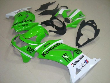 Verde & Branco Carenagem Moto Kawasaki ZX 250R 08-12