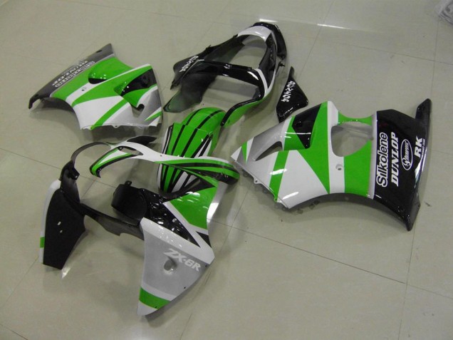 Verde Branco Listra Carenagem Moto Kawasaki ZX6R 00-02 Verde Branco Listra Carenagem Moto Kawasaki ZX6R 00-02