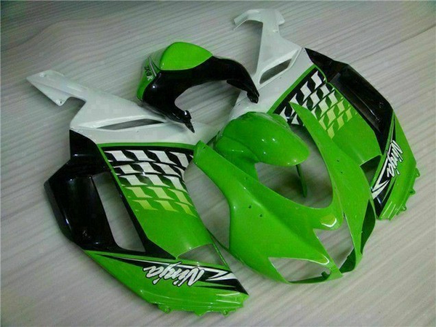 Verde Branco Ninja Carenagem Moto Kawasaki ZX6R 07-08 Verde Branco Ninja Carenagem Moto Kawasaki ZX6R 07-08