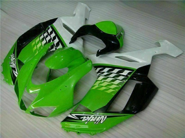 Verde Branco Ninja Carenagem Moto Kawasaki ZX6R 07-08 Verde Branco Ninja Carenagem Moto Kawasaki ZX6R 07-08