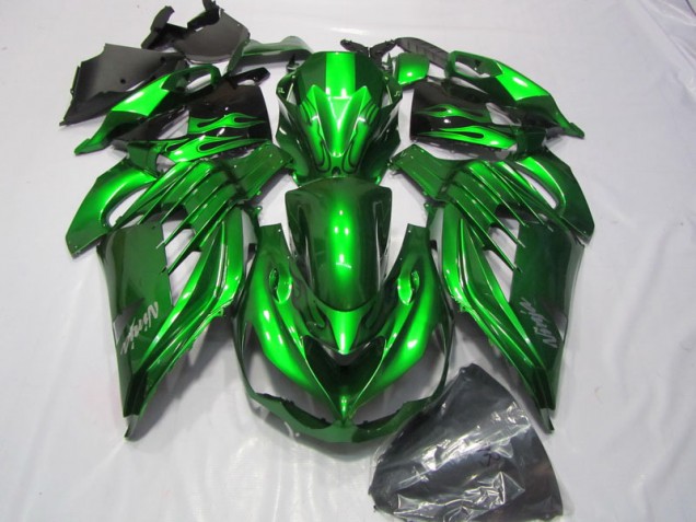 Verde Branco Ninja Decalque Carenagem Moto Kawasaki ZX14R ZZR 1400 12-21 Verde Branco Ninja Decalque Carenagem Moto Kawasaki ZX14R ZZR 1400 12-21