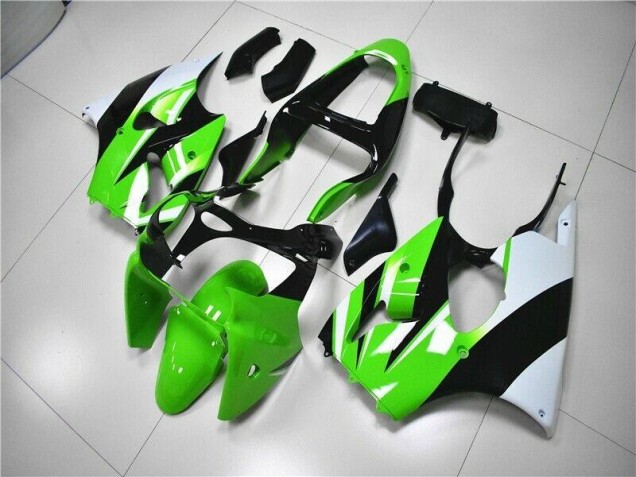 Verde Branco Preto Carenagem Moto Kawasaki ZX6R 00-02 Verde Branco Preto Carenagem Moto Kawasaki ZX6R 00-02