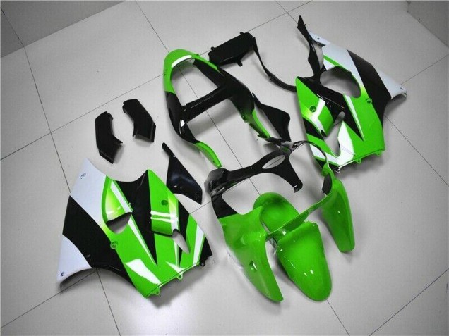 Verde Branco Preto Carenagem Moto Kawasaki ZX6R 00-02 Verde Branco Preto Carenagem Moto Kawasaki ZX6R 00-02