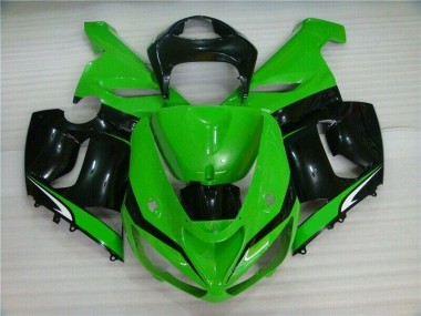Verde Branco Preto Carenagem Moto Kawasaki ZX6R 05-06