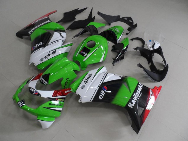 Verde Branco Preto Carroçaria Moto Kawasaki ZX 250R 08-12 Verde Branco Preto Carroçaria Moto Kawasaki ZX 250R 08-12