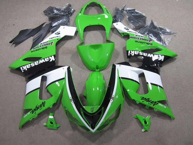 Verde Branco Preto Ninja 636 Carenagem Moto Kawasaki ZX6R 05-06