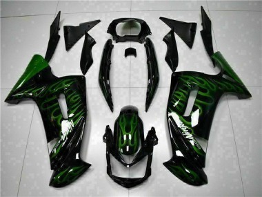 Verde Chama Carenagem Moto Kawasaki EX650 06-08