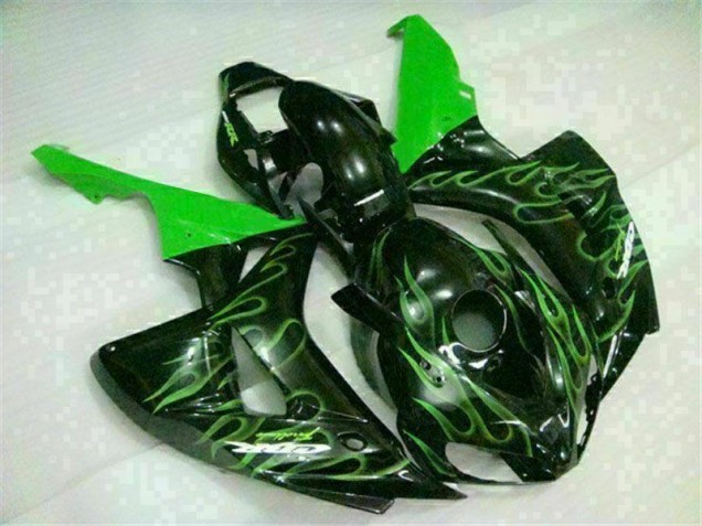 Verde Chama Preto Carenagem Moto Honda CBR 1000RR 06-07 Verde Chama Preto Carenagem Moto Honda CBR 1000RR 06-07