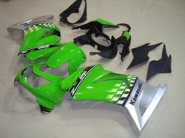 Verde Prata Carenagem Moto Kawasaki ZX 250R 08-12 Verde Prata Carenagem Moto Kawasaki ZX 250R 08-12