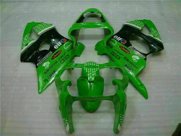 Verde Preto Abs Carenagem Moto Kawasaki ZX6R 00-02 Verde Preto Abs Carenagem Moto Kawasaki ZX6R 00-02
