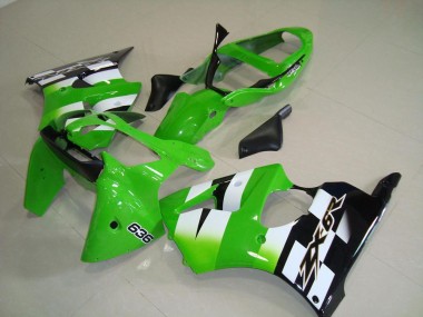 Verde Preto Abs Kit Completos Carenagem Moto Kawasaki ZX6R 00-02