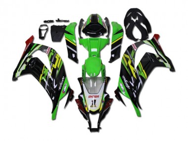 Verde Preto Abs Kits Carenagem Moto Kawasaki EX650 12-16
