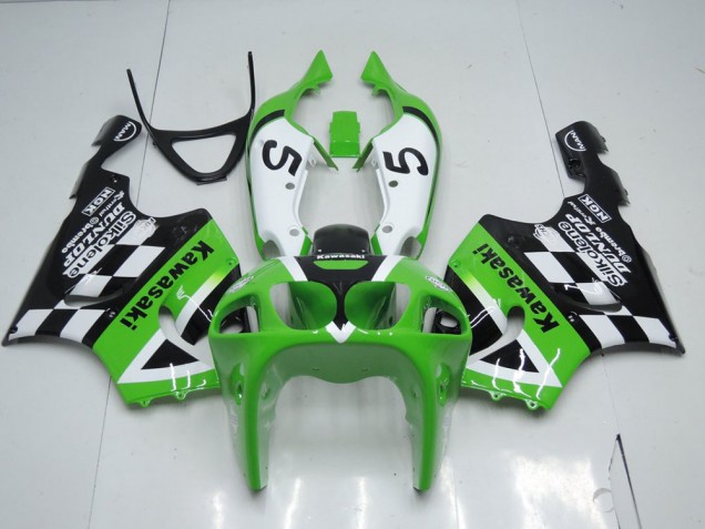 Verde Preto & Branco Carenagem Moto Kawasaki ZX7R 96-03