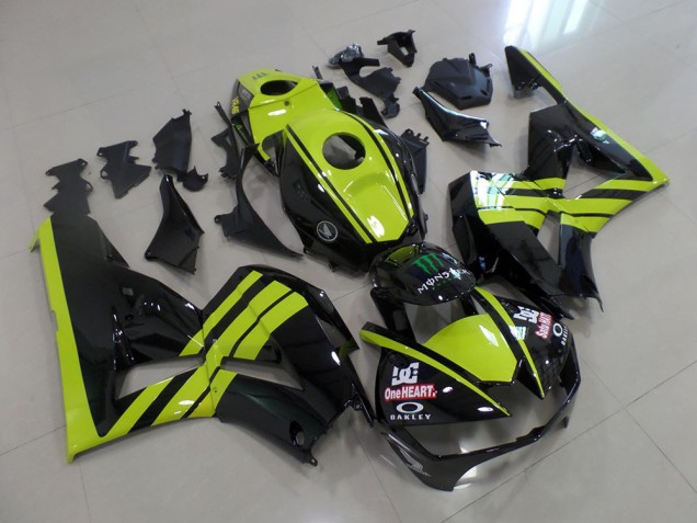 Verde Preto Carenagem Moto Honda CBR 600RR 13-21 Verde Preto Carenagem Moto Honda CBR 600RR 13-21