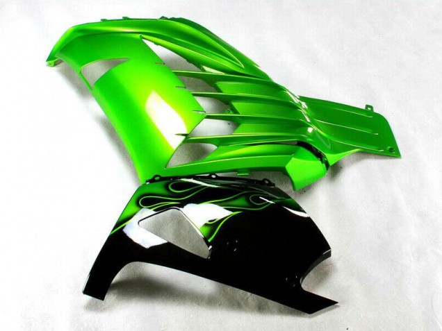 Verde Preto Carenagem Moto Kawasaki ZX14R ZZR 1400 12-21 Verde Preto Carenagem Moto Kawasaki ZX14R ZZR 1400 12-21