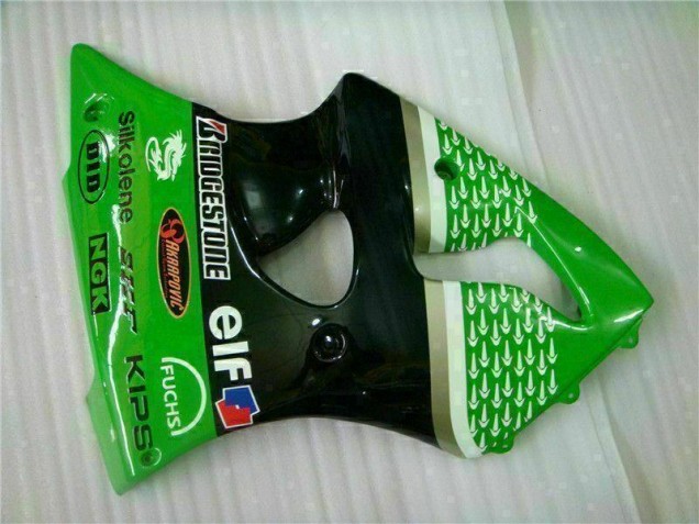 Verde Preto Carenagem Moto & Plástico Moto Kawasaki ZX6R 00-02 Verde Preto Carenagem Moto & Plástico Moto Kawasaki ZX6R 00-02