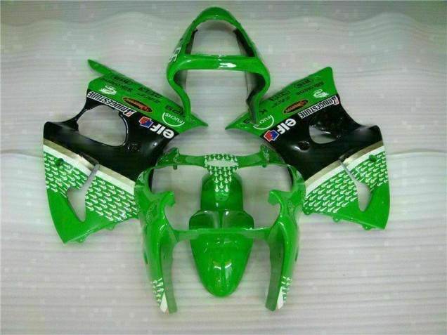 Verde Preto Carenagem Moto & Plástico Moto Kawasaki ZX6R 00-02 Verde Preto Carenagem Moto & Plástico Moto Kawasaki ZX6R 00-02