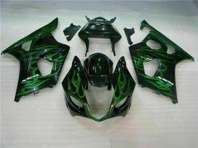 Verde Preto Carenagem Moto Suzuki GSXR 1000 K3 03-04 Verde Preto Carenagem Moto Suzuki GSXR 1000 K3 03-04