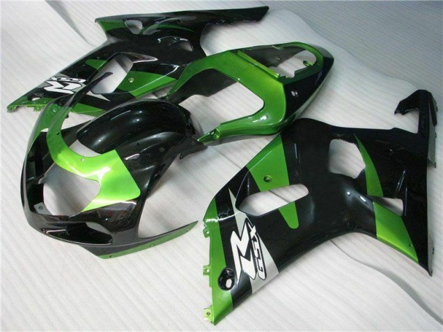 Verde Preto Carenagem Moto Suzuki GSXR 600 / 750 K1 K2 K3 01-03 Verde Preto Carenagem Moto Suzuki GSXR 600 / 750 K1 K2 K3 01-03